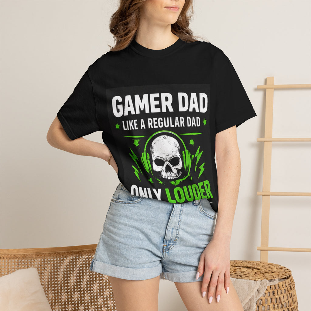 Gamer Dad T-Shirt — “Gamer Dad Like a Regular Dad Only Louder” Graphic Tee