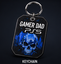 Gamer Dad PS5 Keychain – Skull Gaming Keychain for Dads